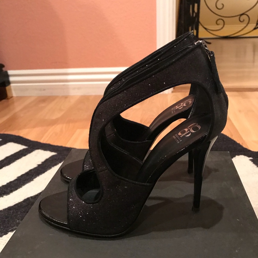 Black evening sandals